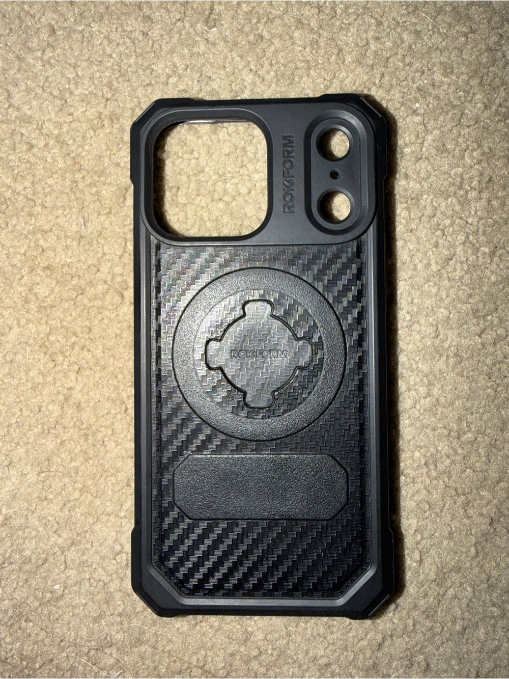Carbon Fiber-Style Black Protective Phone Case